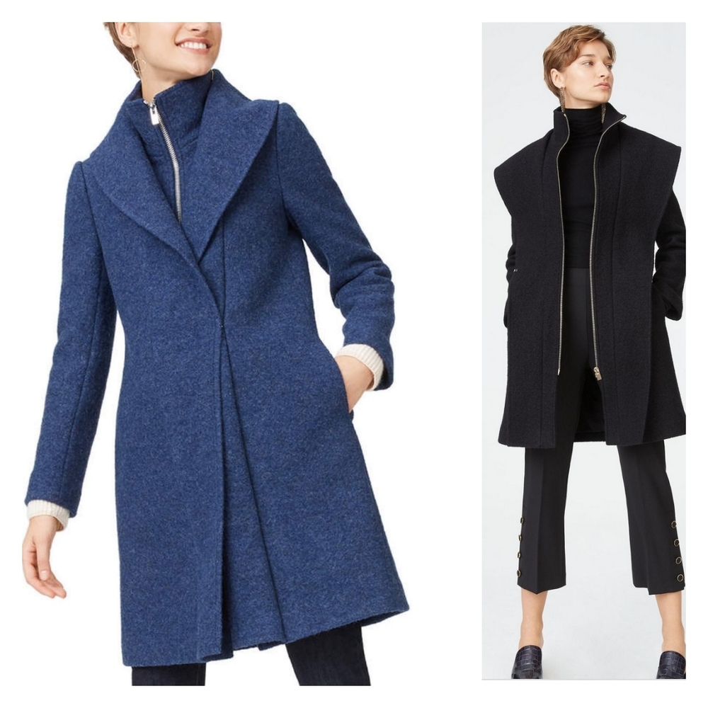 CLUB MONACO Kasppere Wool Coat Sz XS Blue